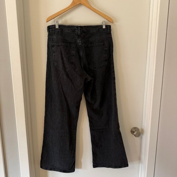 Black wide-leg washed denim - size 12 - Picture 4 of 4